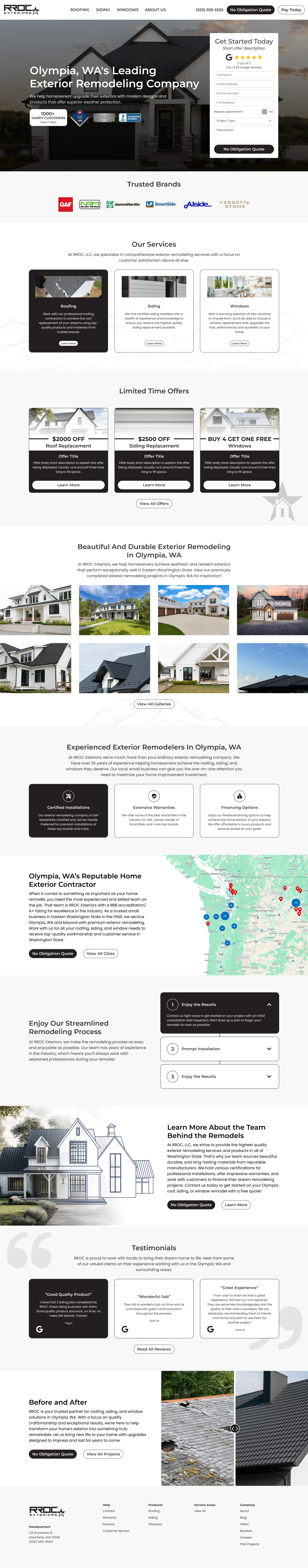 Exterior remodeling homepage design