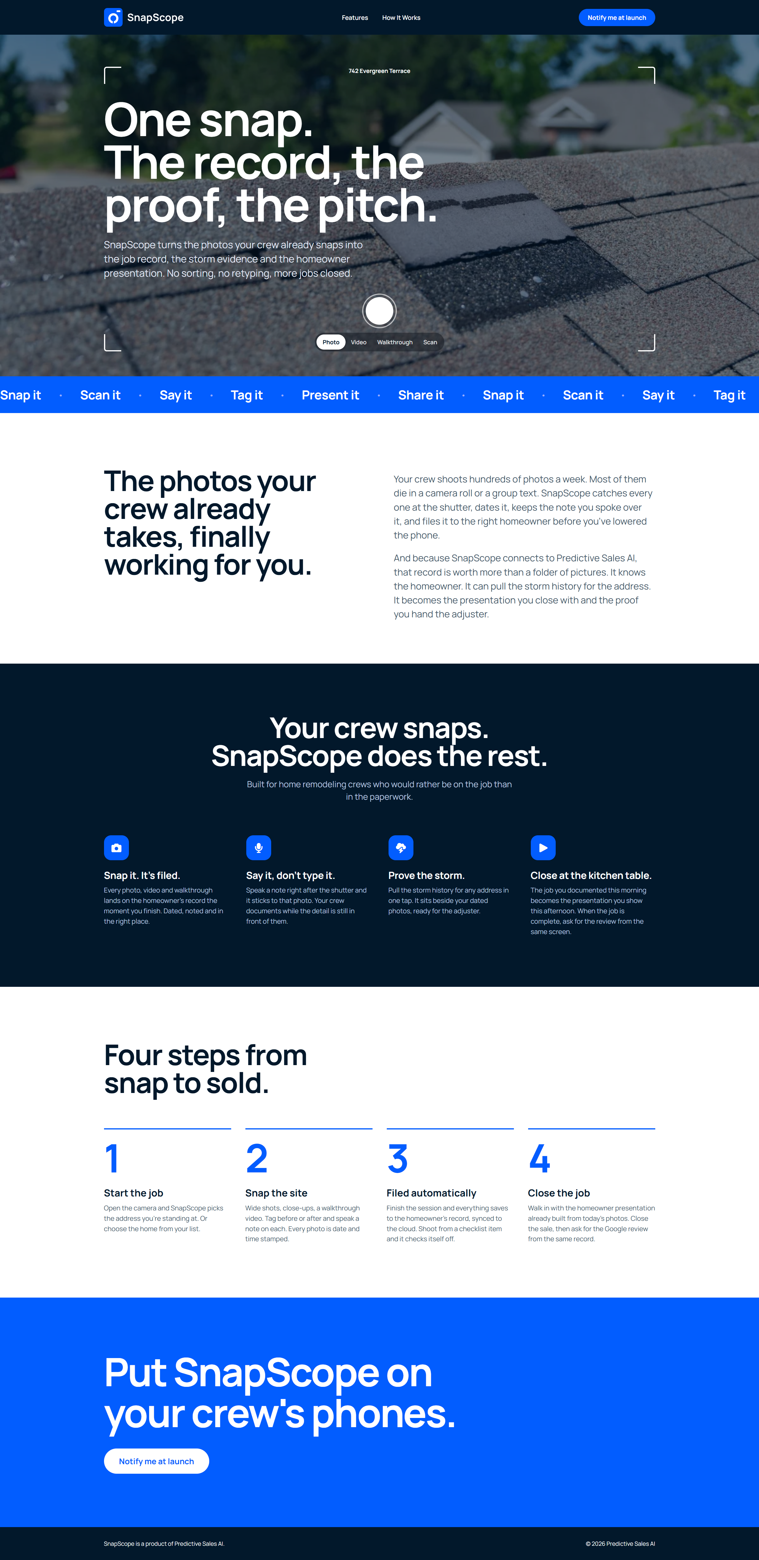 SnapScope marketing site homepage